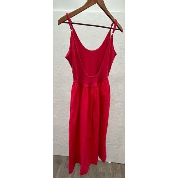 Free People Dylan Fit & Flare Dress Midi Sleeveless Scoop Neck Pink Size Small - Picture 5 of 8